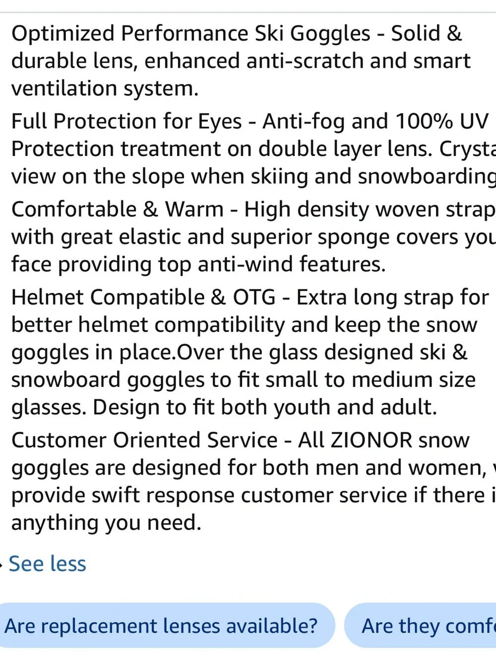 Black Ski & Snow Goggles with Mirrored Lens
